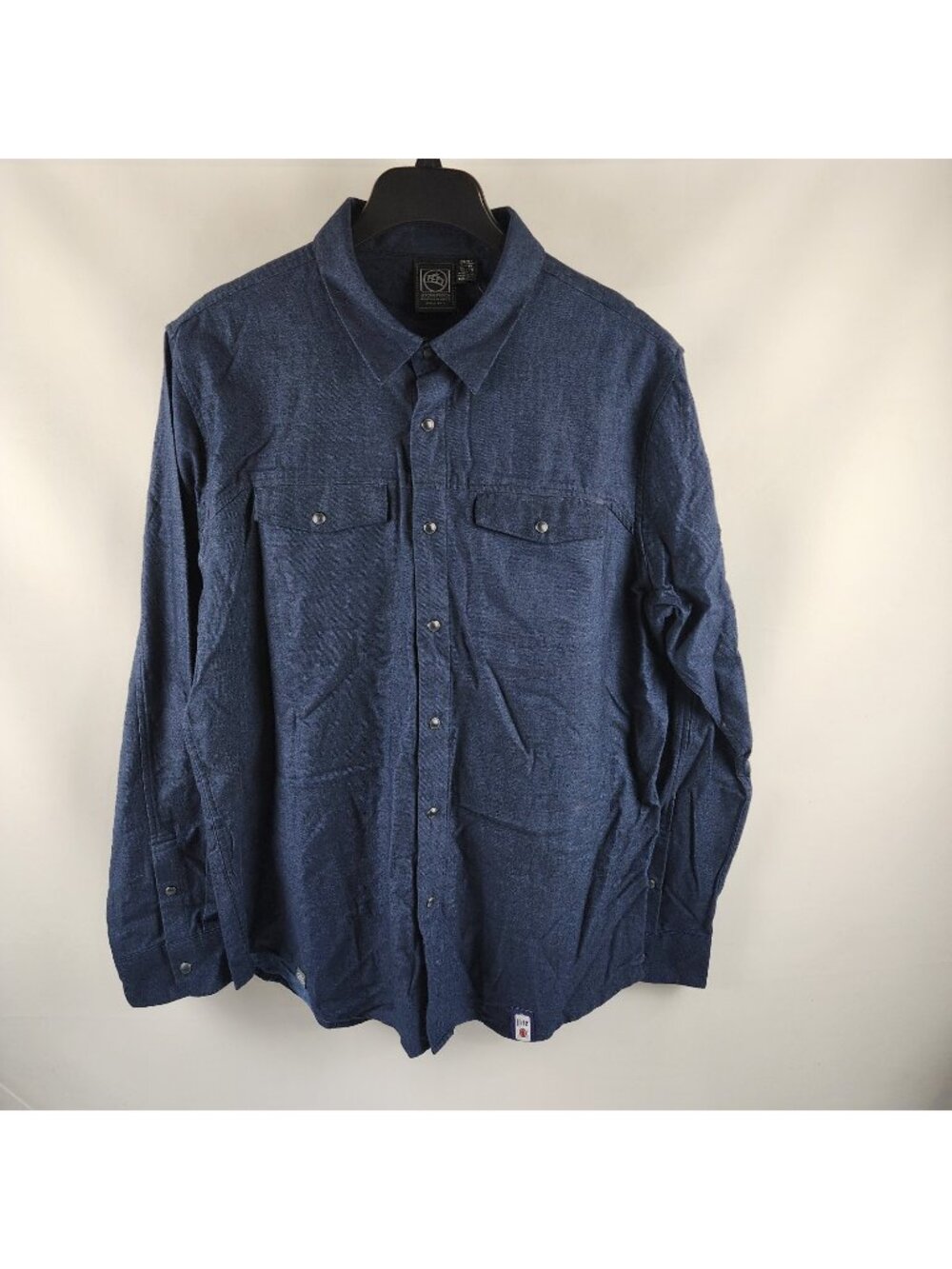 Stormtech Shirt Men XL Blue Denim Performance Miller Lite Logo Pearl Snap NWT